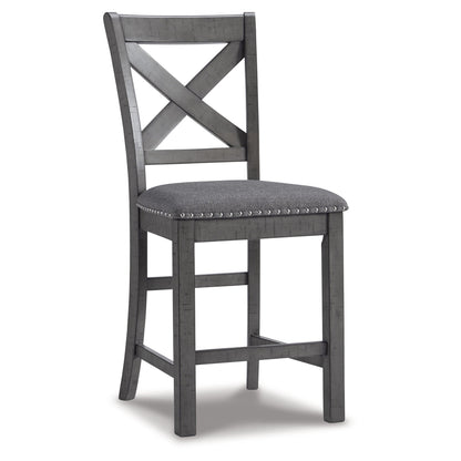 Myshanna Counter Height Dining Table and 6 Barstools Ash-D629D7