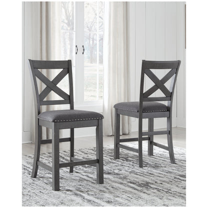 Myshanna Counter Height Dining Table and 6 Barstools Ash-D629D7