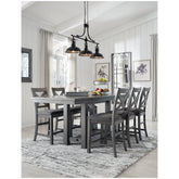 Myshanna Counter Height Dining Table and 6 Barstools Ash-D629D7