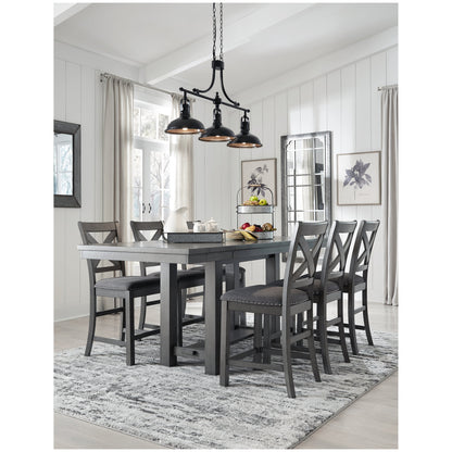 Myshanna Counter Height Dining Table and 6 Barstools Ash-D629D7