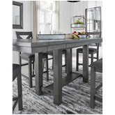 Myshanna Counter Height Dining Table and 6 Barstools Ash-D629D7