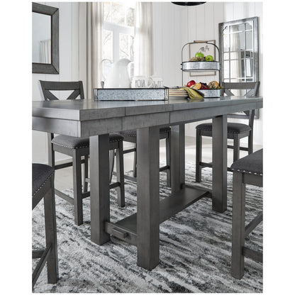 Myshanna Counter Height Dining Table and 6 Barstools Ash-D629D7