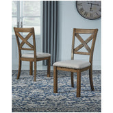 Moriville Counter Height Dining Table, 4 Barstools and Server Ash-D631D8