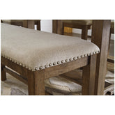 Moriville Counter Height Dining Table with 4 Barstools and Bench Ash-D631D3