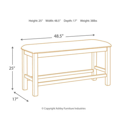 Moriville Counter Height Dining Bench Ash-D631-09