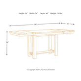 Moriville Counter Height Dining Table with 4 Barstools, Bench, and Server Ash-D631D4