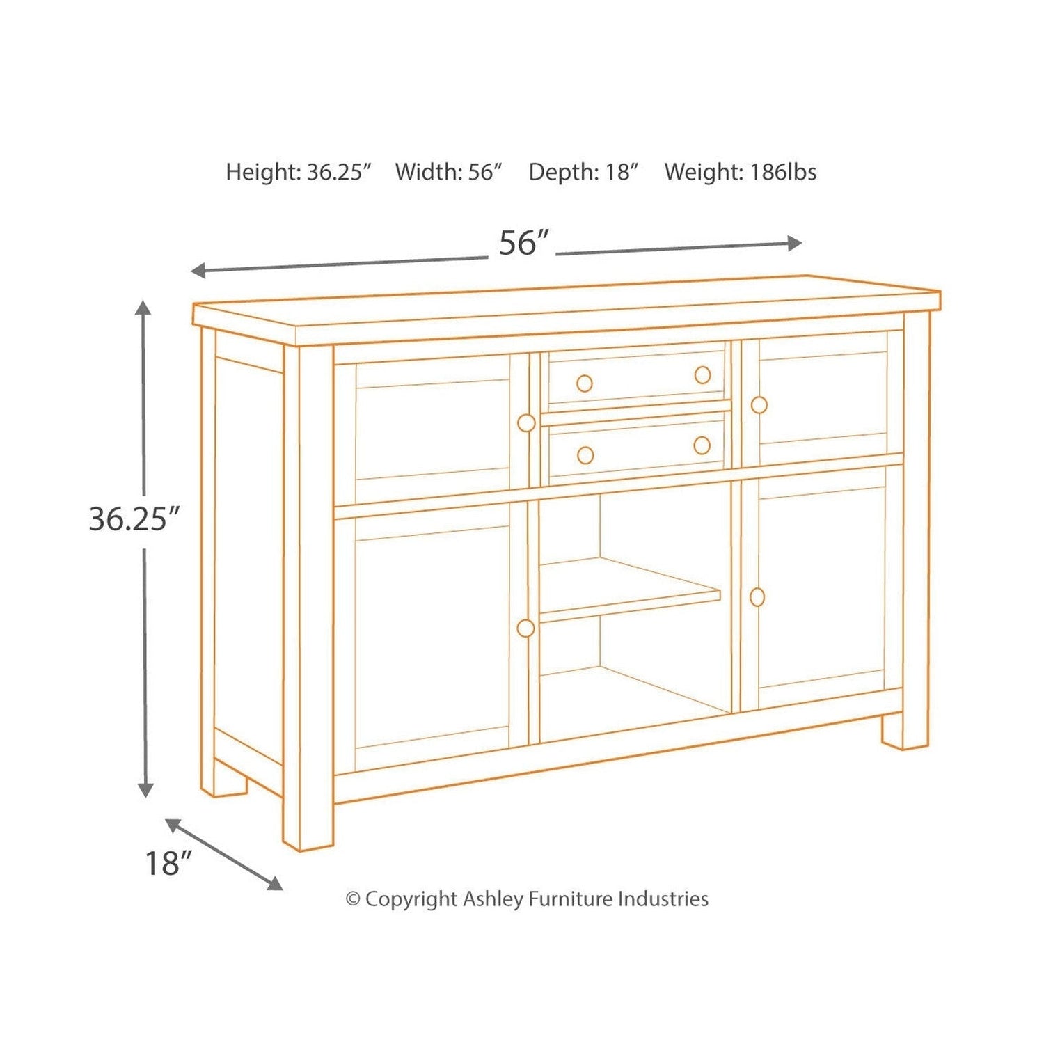 Moriville Dining Server Ash-D631-60