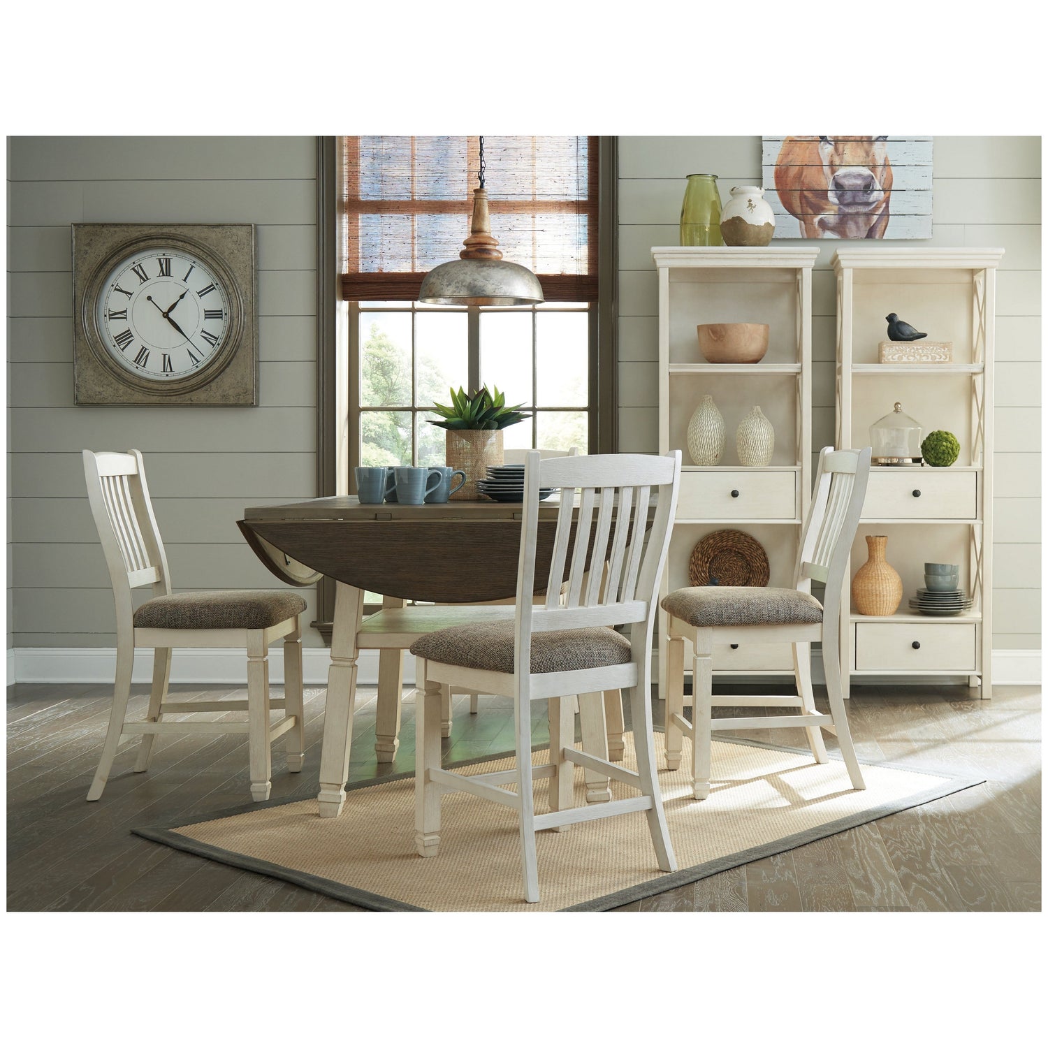 Bolanburg Counter Height Dining Table and 4 Barstools Ash-D647D6