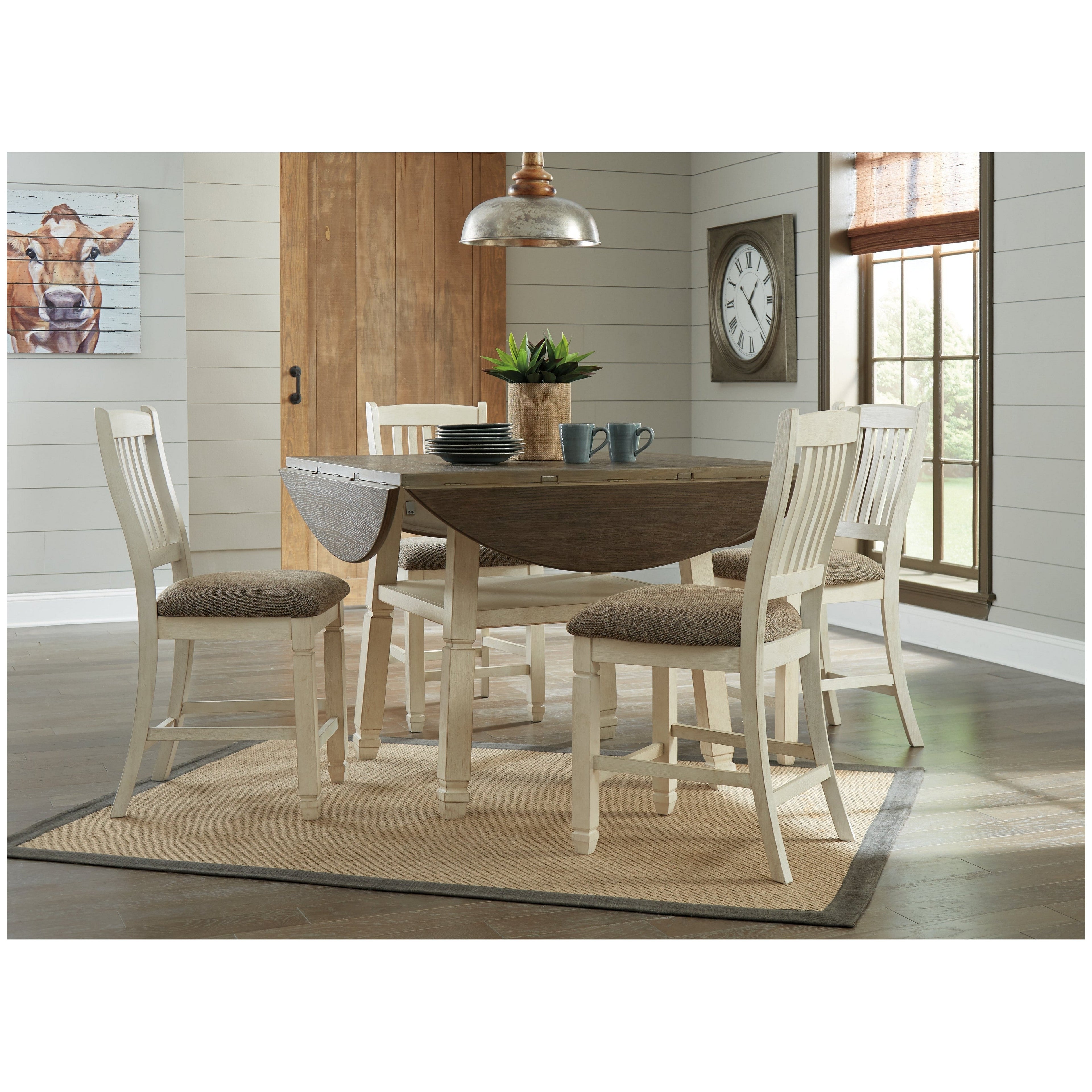 Bolanburg Counter Height Dining Table and 4 Barstools Ash-D647D6