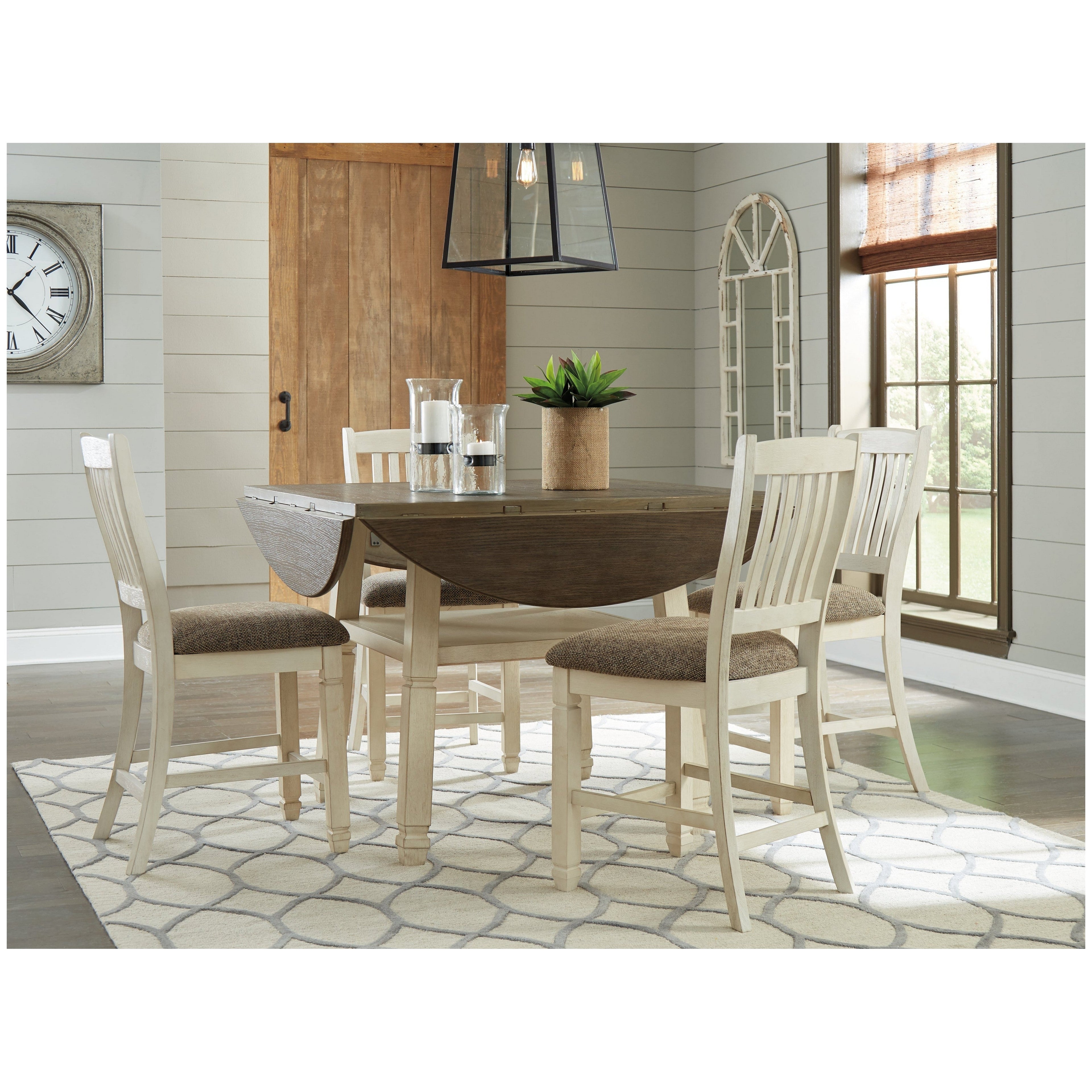 Bolanburg Counter Height Dining Table and 4 Barstools Ash-D647D6