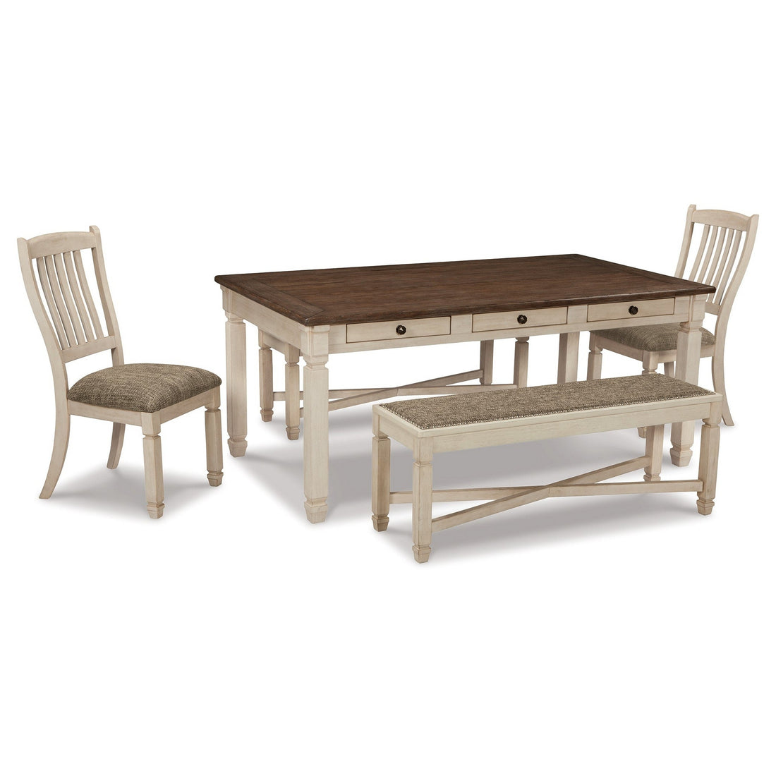 Bolanburg Dining Table with 2 Chairs and 2 Benches Ash-D647D7