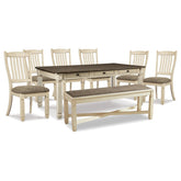 Bolanburg Dining Table, 6 Chairs, and Bench Ash-D647D26