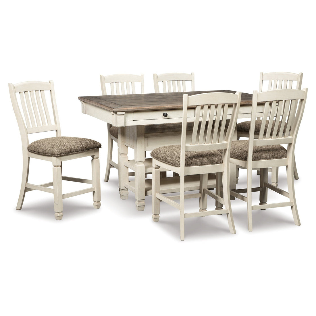 Bolanburg Counter Height Dining Table with 6 Barstools Ash-D647D9