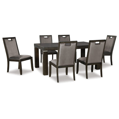 Hyndell Dining Table and 6 Chairs Ash-D731D2