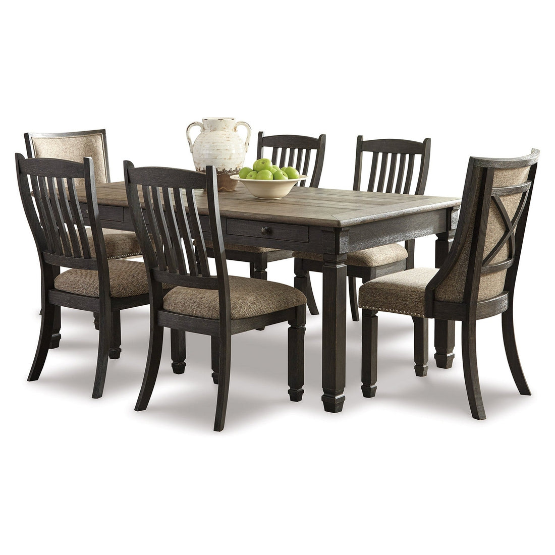 Tyler Creek Dining Table with 6 Chairs Ash-D736D7