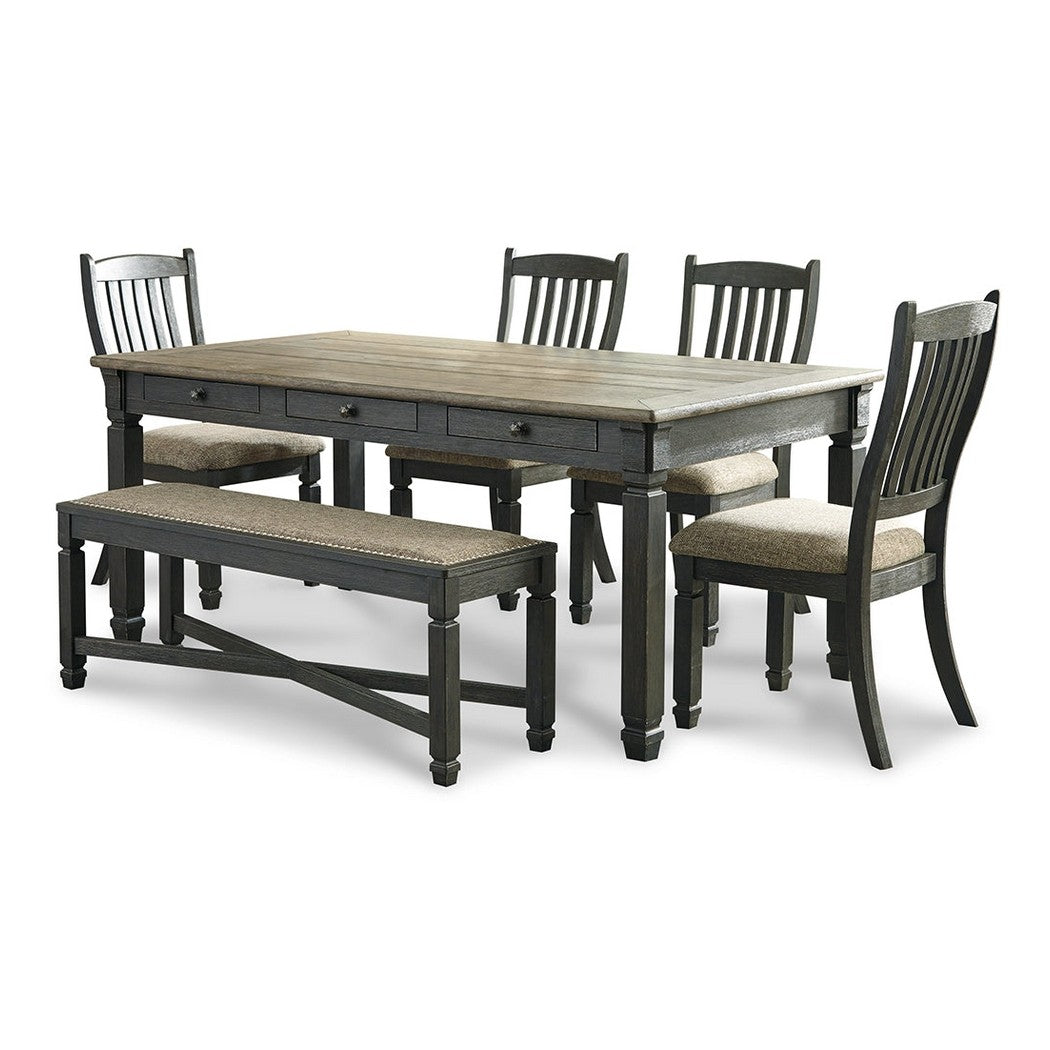 Tyler Creek Dining Table, 4 Chairs and Bench Ash-D736D2