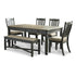 Tyler Creek Dining Table, 4 Chairs and Bench Ash-D736D2