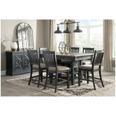 Tyler Creek Counter Height Dining Table and 6 Barstools Ash-D736D5