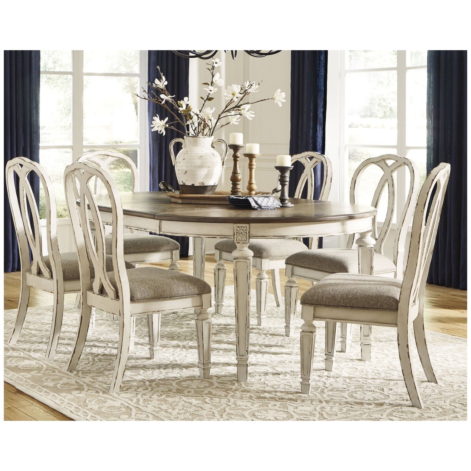 Realyn Dining Table and 6 Chairs Ash-D743D13