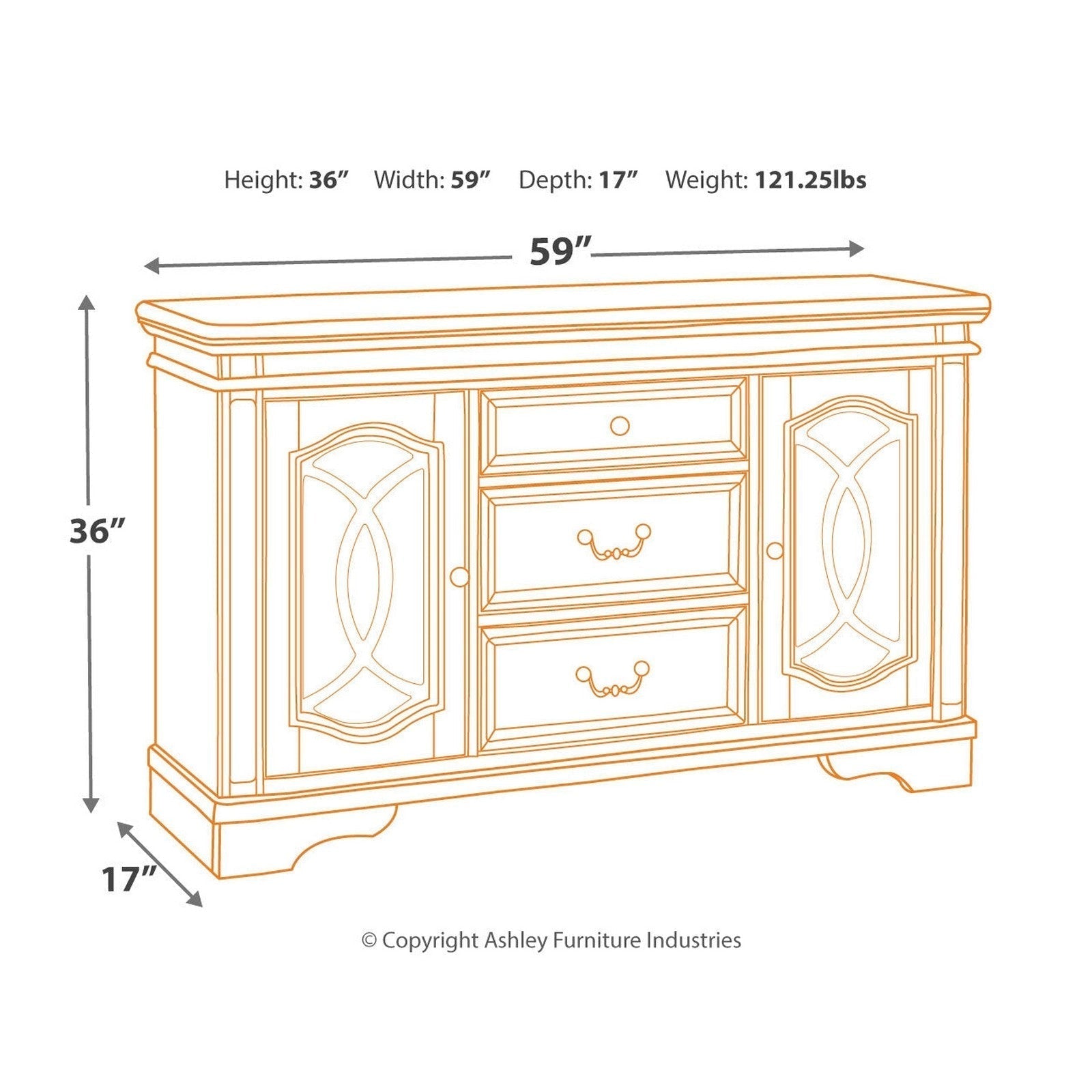 Realyn Dining Server Ash-D743-60