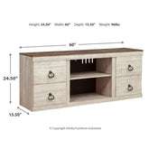 Willowton 60" TV Stand Ash-EW0267-268