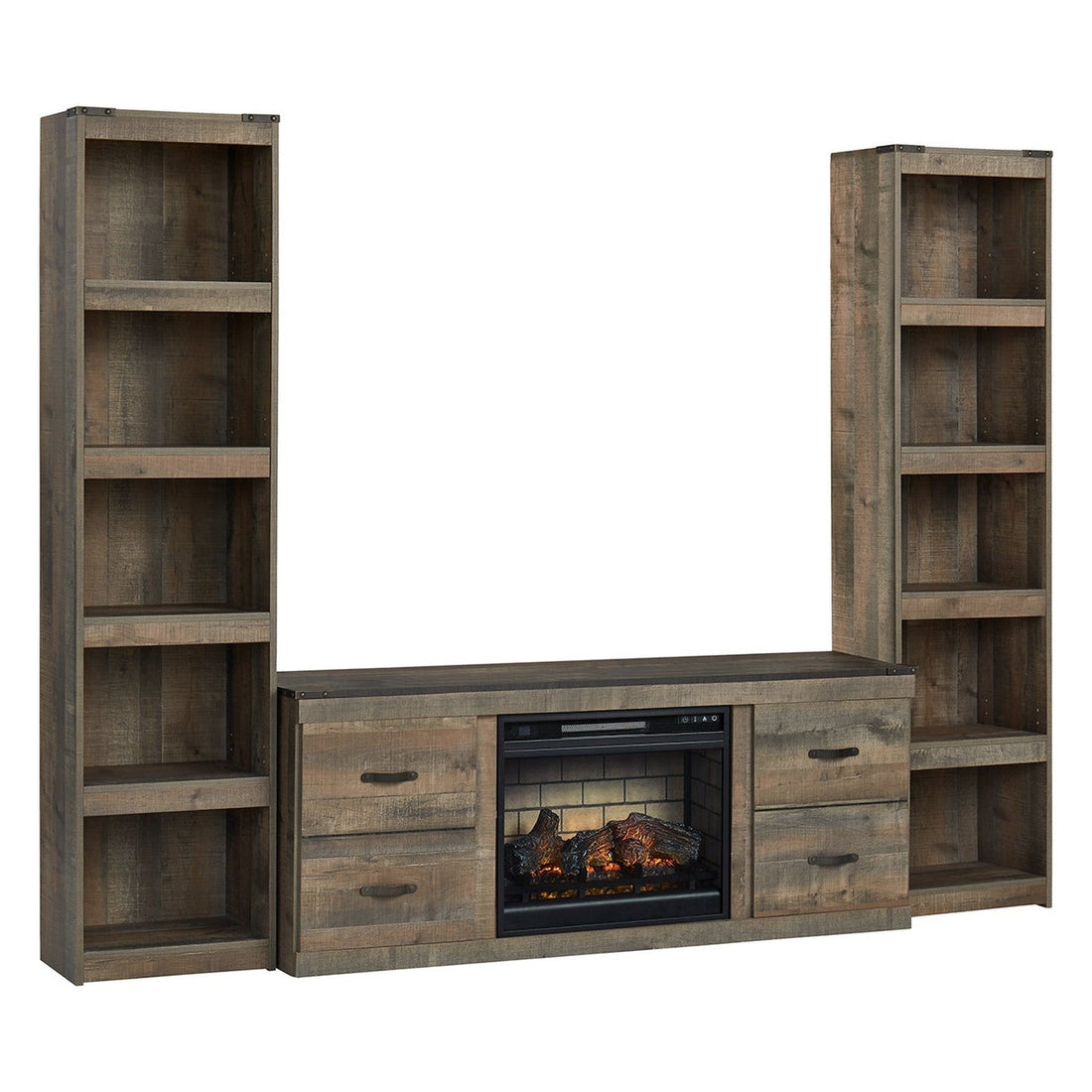 Trinell Entertainment Center with Electric Fireplace Ash-EW0446W5