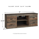 Trinell 60" TV Stand Ash-EW0446-268