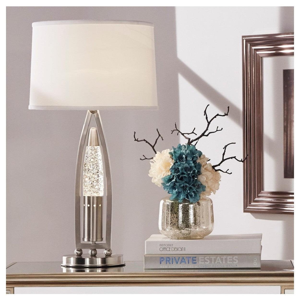 TBL LAMP,WATER DANCING LT,SATIN H10130