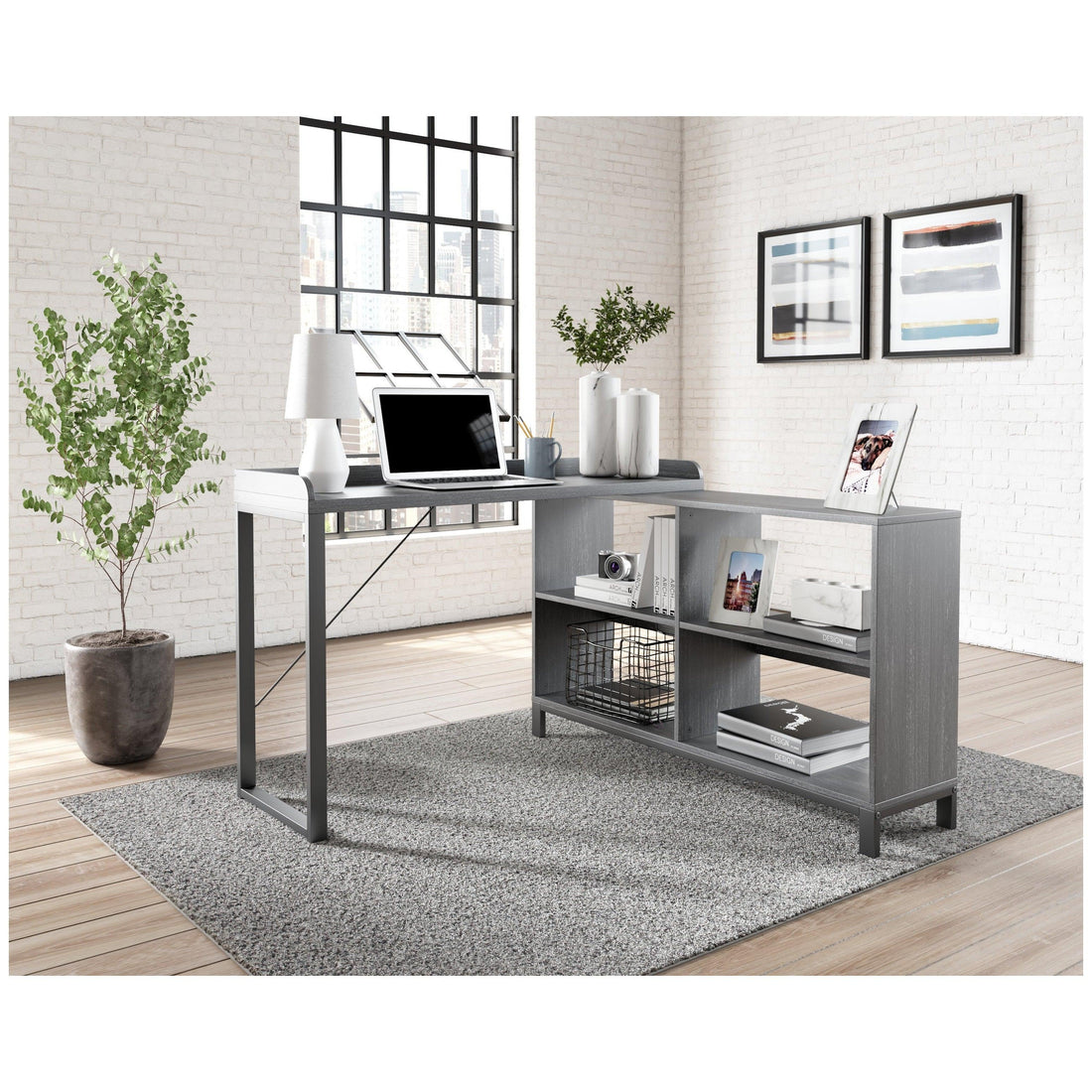 Yarlow Home Office L-Desk Ash-H215-24