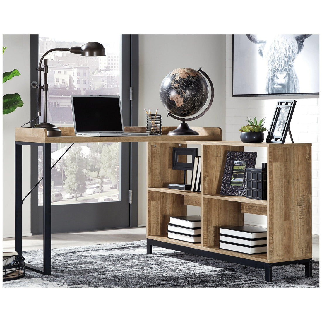 Gerdanet Home Office L-Desk Ash-H320-24