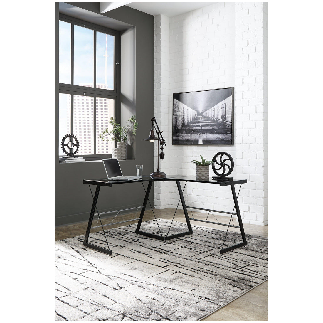 Mallistron Home Office L-Desk Ash-H409-24