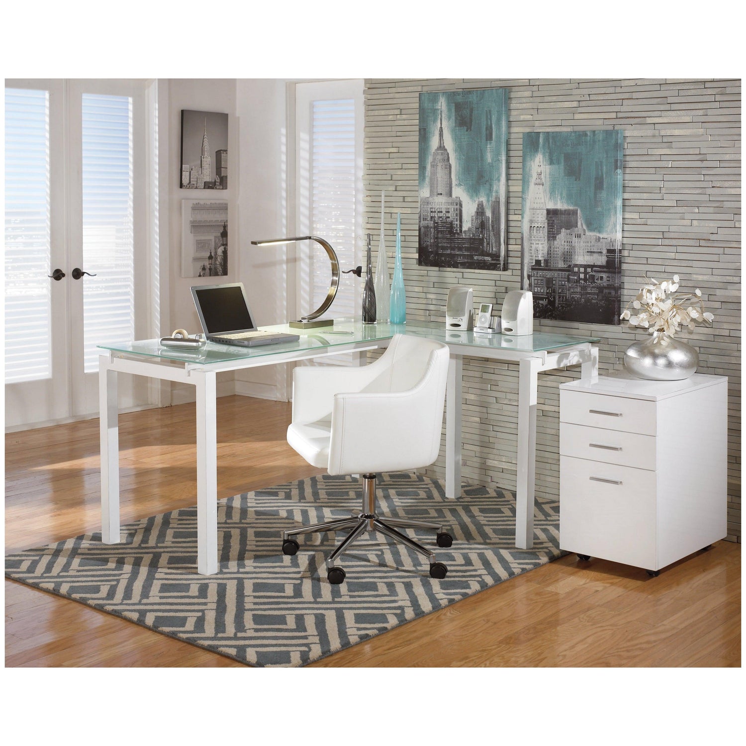 Baraga Home Office L-Desk Ash-H410-24