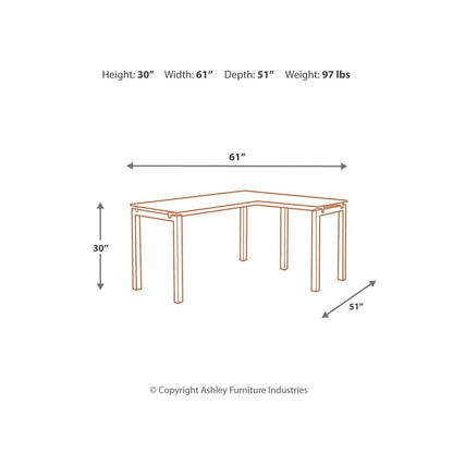Baraga Home Office L-Desk Ash-H410-24