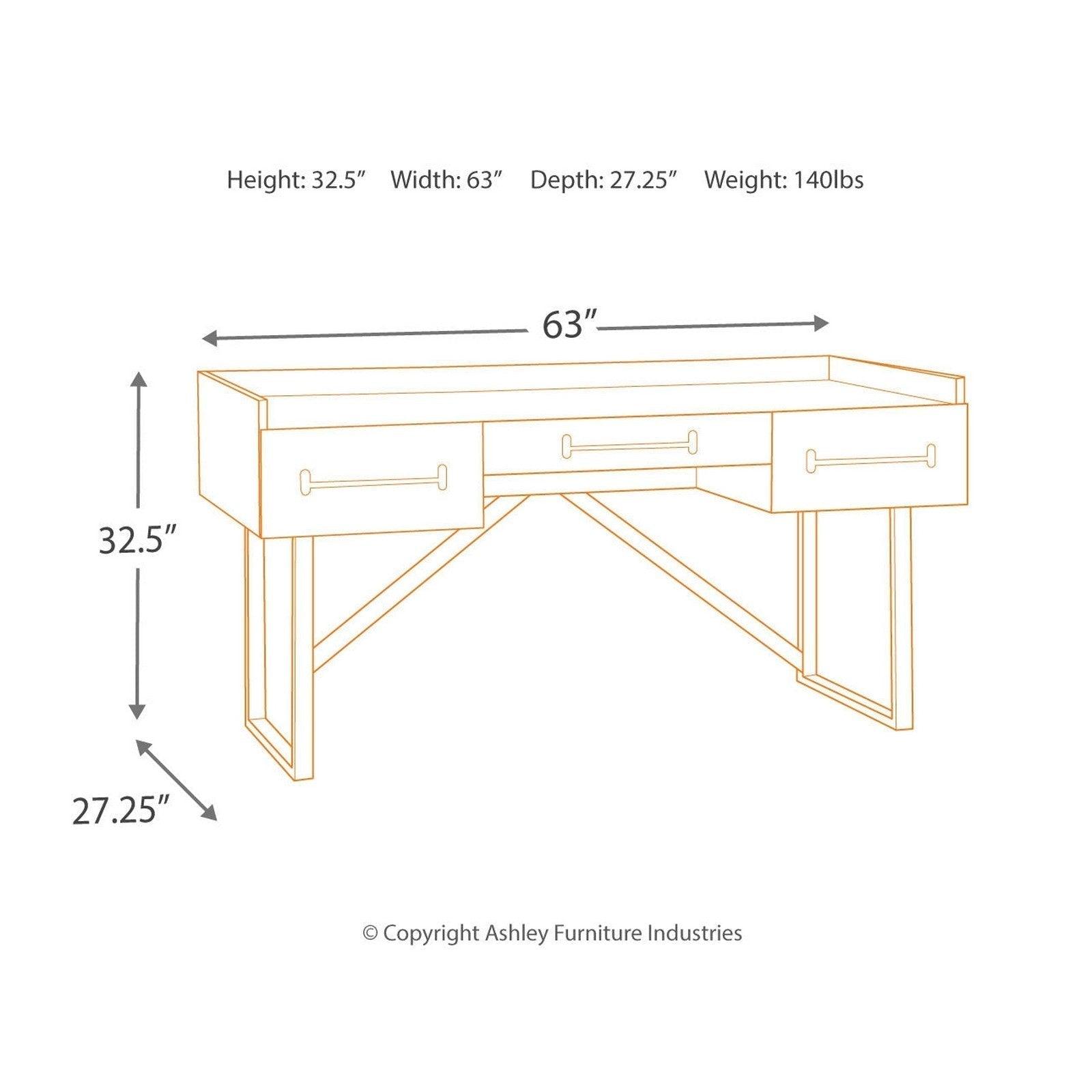 Starmore 63&quot; Home Office Desk Ash-H633-27