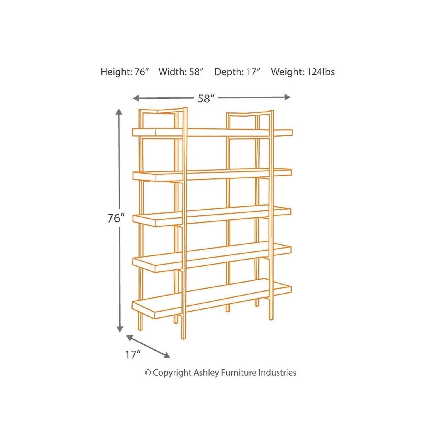 Starmore 76&quot; Bookcase Ash-H633-70