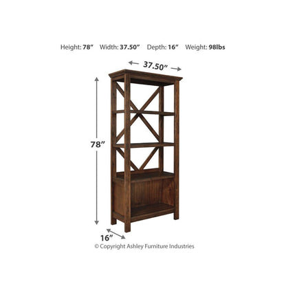 Baldridge 75&quot; Bookcase Ash-H675-17