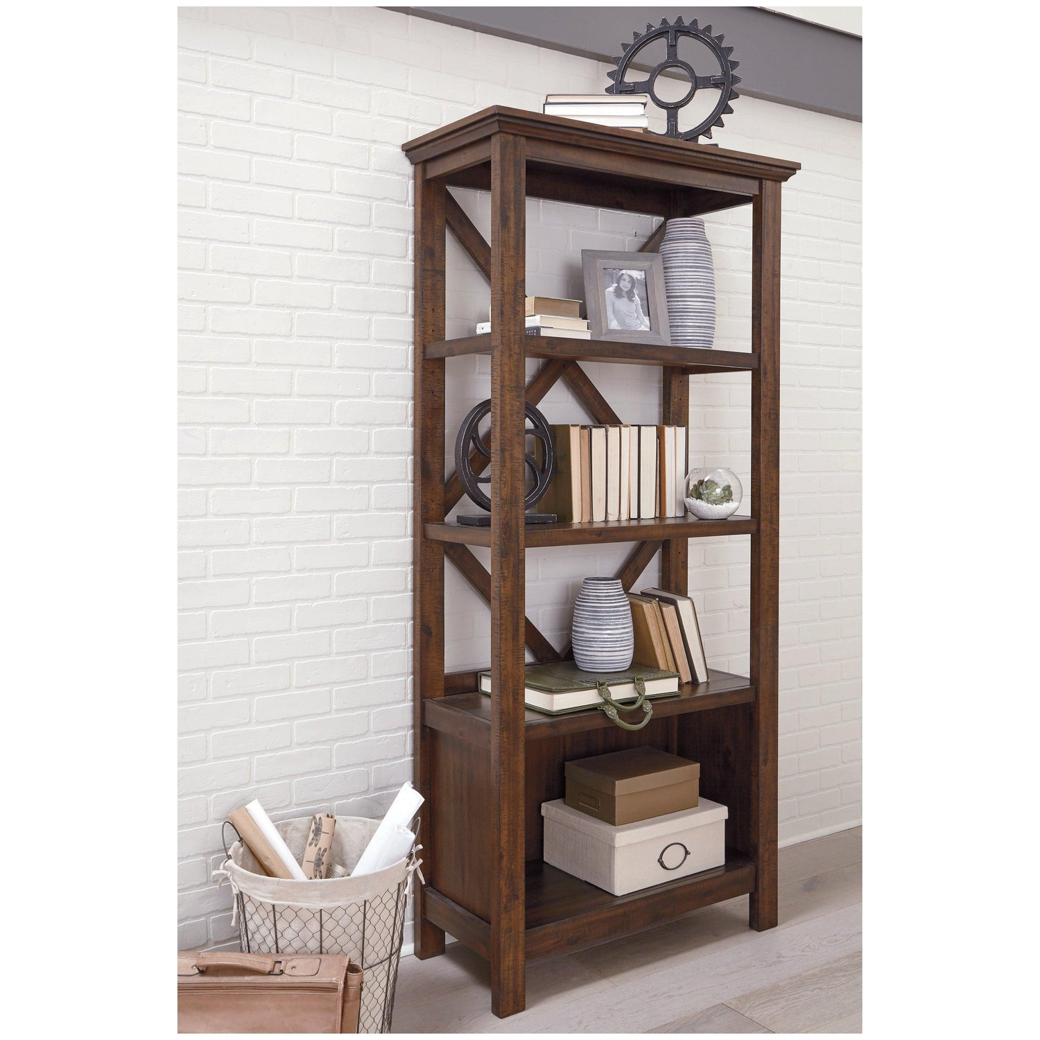 Baldridge 75&quot; Bookcase Ash-H675-17