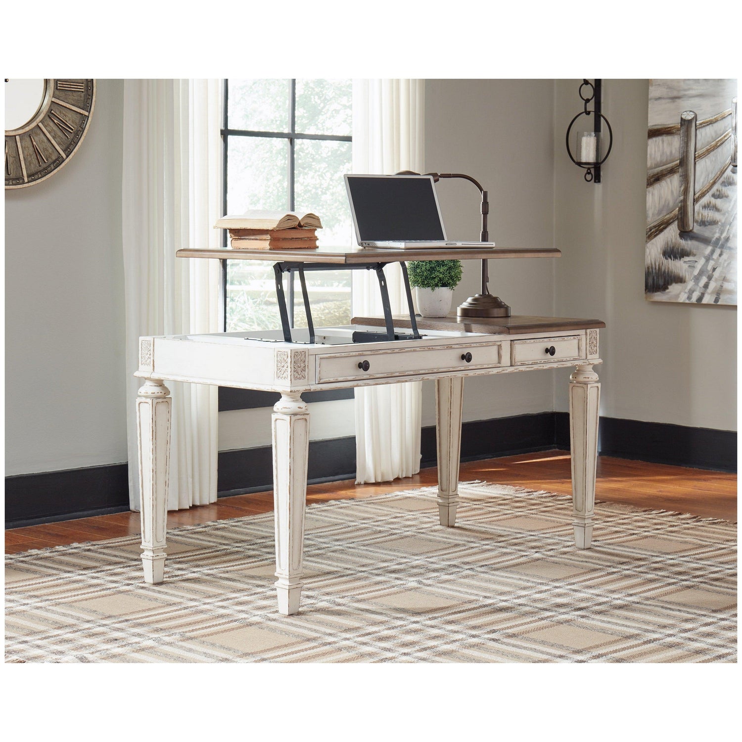 Realyn Home Office Lift Top Desk Ash-H743-134