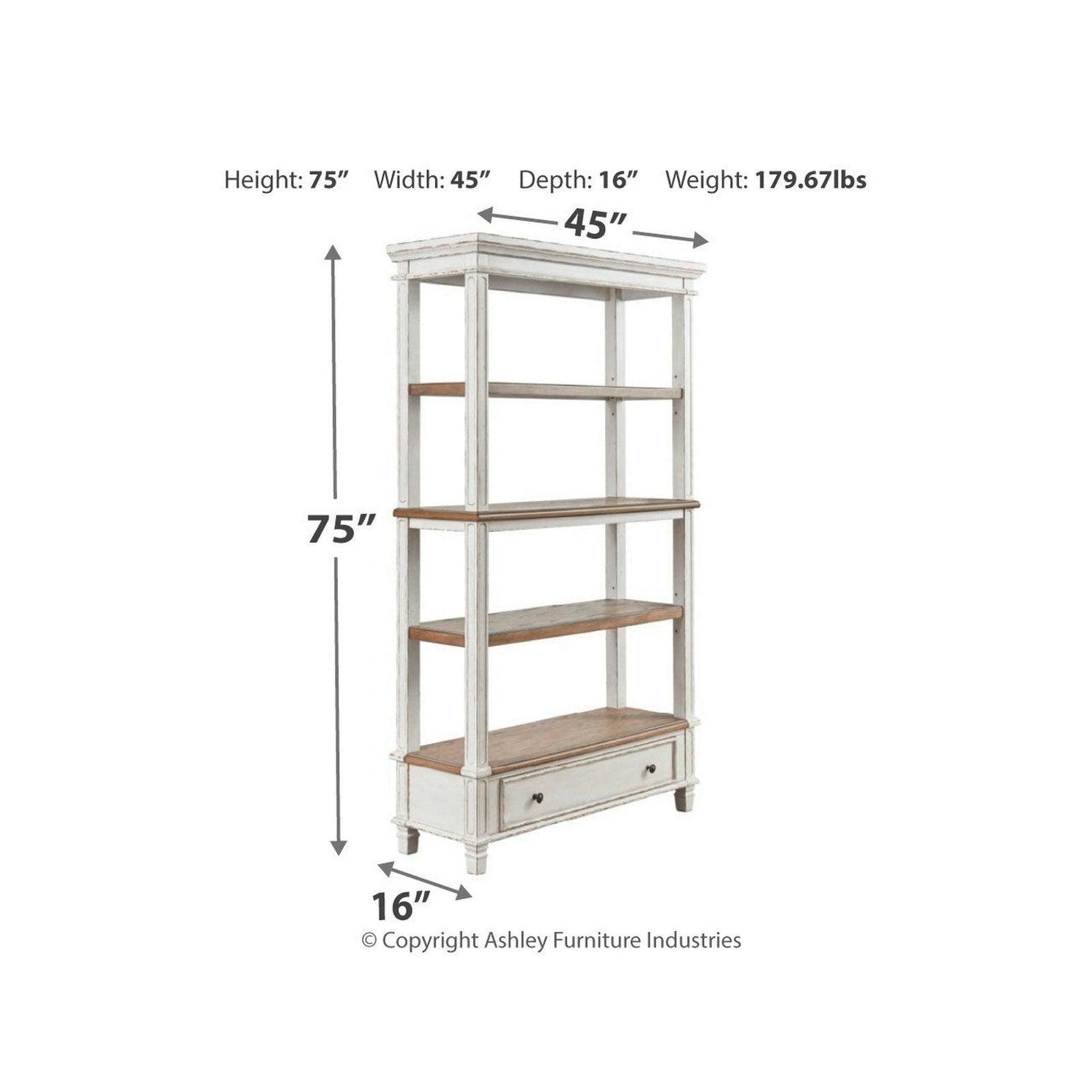 Realyn 75&quot; Bookcase Ash-H743-70