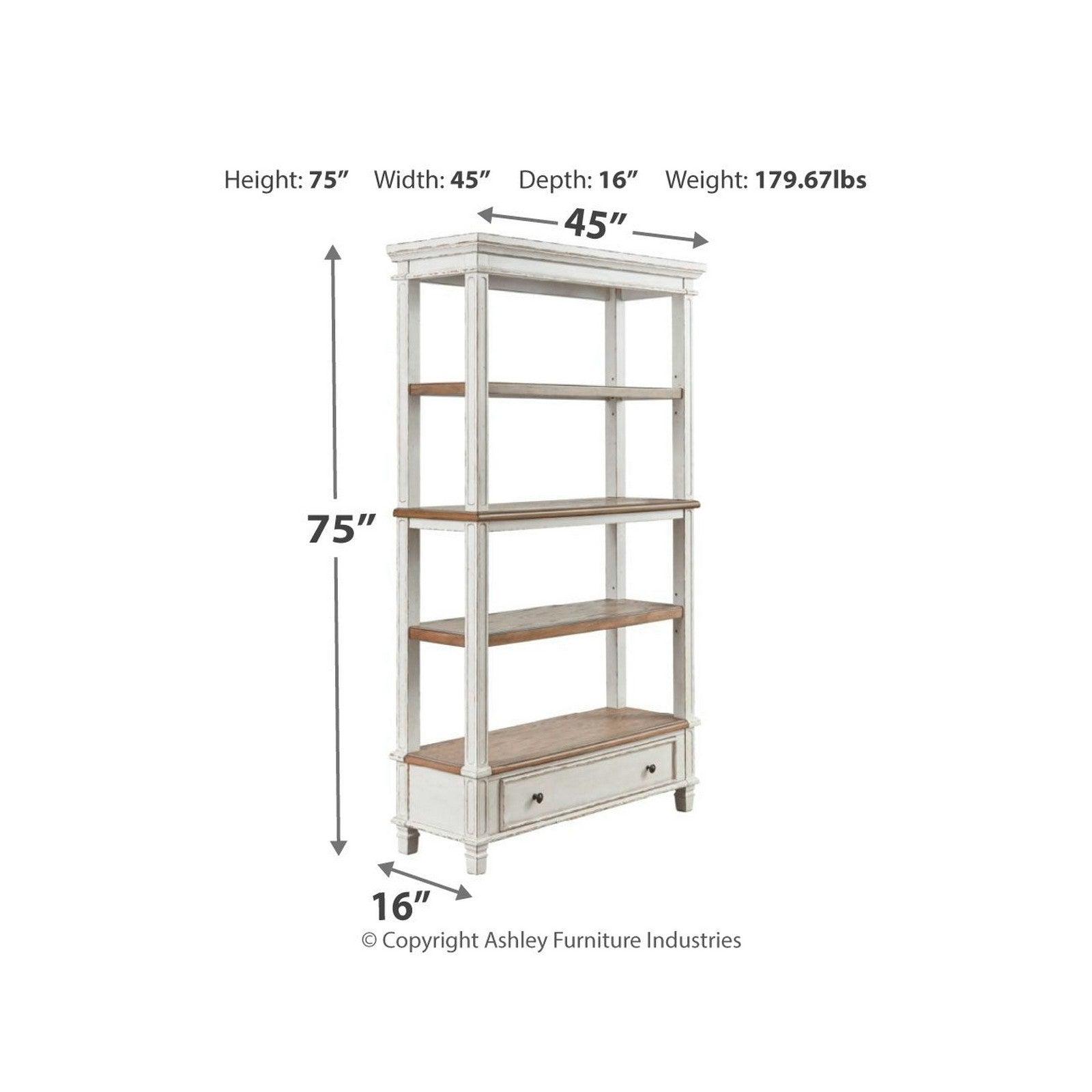 Realyn 75&quot; Bookcase Ash-H743-70