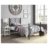 FULL BLACK METAL BED HM1800FBK-1