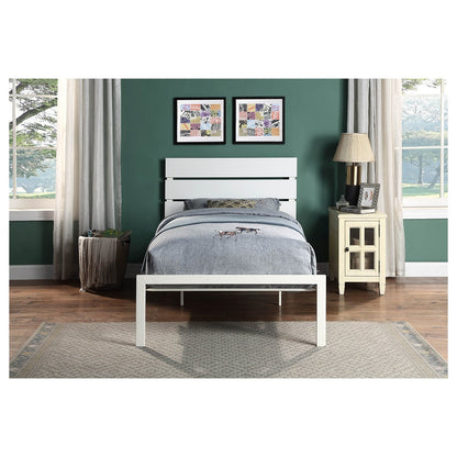 WHITE METAL BED, TWIN HM1804WHT-1
