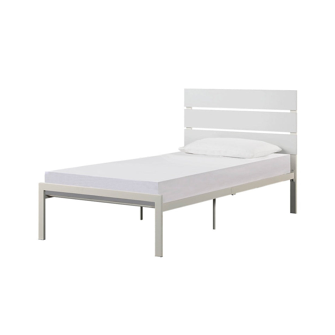WHITE METAL BED, TWIN HM1804WHT-1
