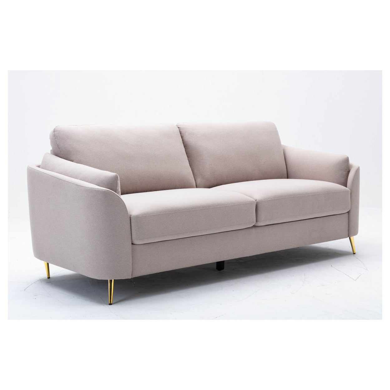 SOFA, BEIGE WITH GOLD METAL LEGS HM5208BE-3