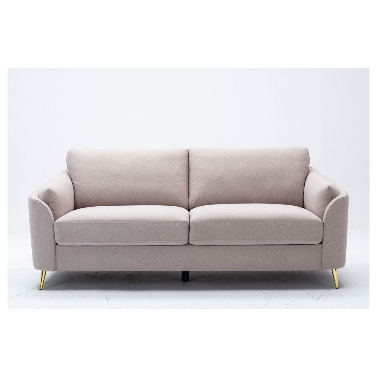 SOFA, BEIGE WITH GOLD METAL LEGS HM5208BE-3
