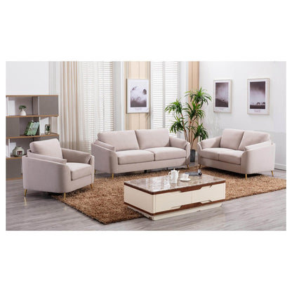 SOFA, BEIGE WITH GOLD METAL LEGS HM5208BE-3