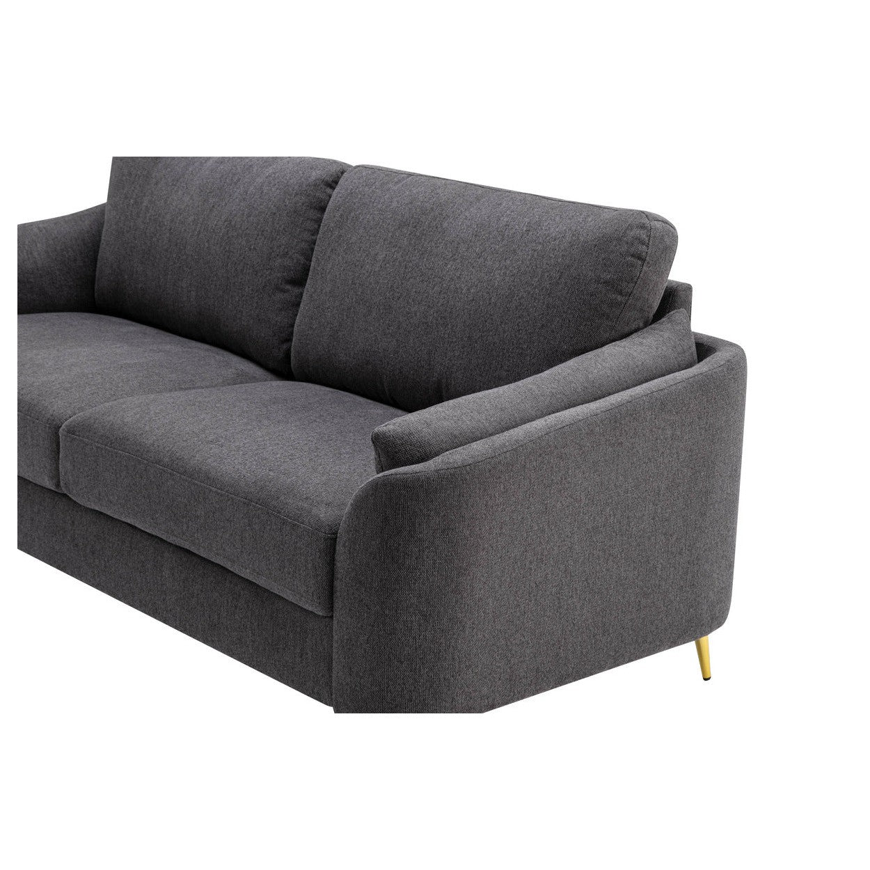 SOFA, DARK GREY WITH GOLD METAL LEGS HM5208DG-3