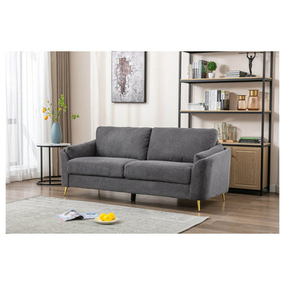 SOFA, DARK GREY WITH GOLD METAL LEGS HM5208DG-3