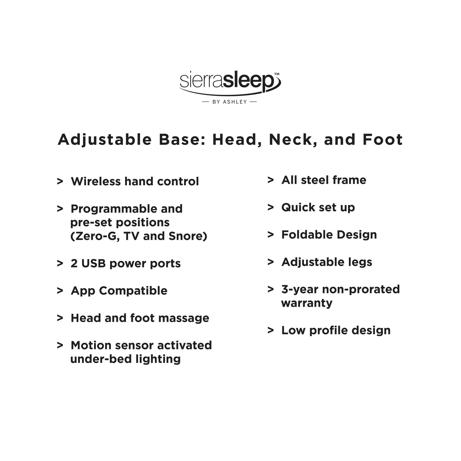 Head-Foot Model Best Adjustable Base