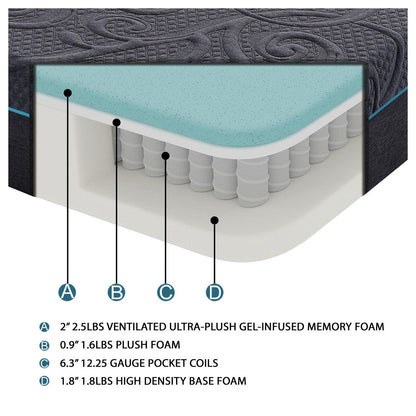 11&quot; CK HYBRID MATTRESS 2&quot;+0.9&quot;+6.3&quot;+1.8&quot; MT-H11CK
